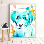Akvarelė &Scaron;uo Splash Meno Darbas Sienos Menas Drobė Tapyba Plakatas Namų dekoravimas Plakatas Apdailos paveikslėlis 21cm&times;30cm NoFrame