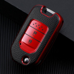Skirta Honda Accord Civic City CRV CR-V HR-V Odyssey Vezel Jade Crider odiniam automobiliui, atverčiamas mygtukas, raktų dėklo dangtelis, krep&scaron;io apvalkalas, raktų pakabukas 2 Buttons raudona