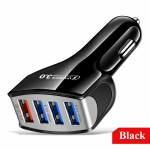 Originalus automobilinis įkroviklis 4 prievadų USB greitas įkrovimas Qc 3.0 skirtas iPhone 13 Pro Max 12 11 Xiaomi Samsung mobiliųjų telefonų priedai Ipad juoda