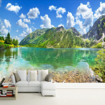 3D freskos Modernūs gamtos kra&scaron;tovaizdžio tapetai Ežero mi&scaron;ko sienų audinys Svetainės TV fono sienų freskos 200 cm(W) x 140 cm(H)