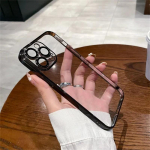 Prabangus galvanizuotas apsauginis dėklas, skirtas iPhone 11 12 13 14 15 Pro Max Xs XR Max 7 8 Plus Mini SE2020 mink&scaron;tas skaidrus dangtelis iPhone 14 Pro Max juoda