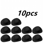 10 dalių mini vakarieti&scaron;ka kauboji&scaron;ka kepurė, moteri&scaron;ka kauboji&scaron;ka kepurė, plastikinė miela lėlių kepurė vakarėlio dekoravimo priedai 10pcs juoda