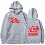 Pizza Planet Aptarnaujantis Jūsų Vietinį Žvaigždyną Unisex Džemperis su Gobtuvu Laisvalaikio Įprasto Kirpimo Unisex Puloveris Vilnos Džemperis su Gobtuvu M white