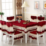 Velvet Lace Hem Staltiesė Valgomojo Kėdės Užvalkalų Komplektas Buitinis Kėdės Pamu&scaron;alas Banketas Namų dekoras Valgomojo Stalas Stačiakampė Staltiesė 130x180cm 1pcs