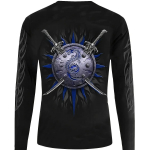 &bdquo;Red Dragon & Sword Pattern&ldquo; vyri&scaron;ki mar&scaron;kinėliai ilgomis rankovėmis su kaklu, pavasario ruduo S