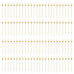 100 vnt. puo&scaron;nūs bambuko kokteilių rinktukai su aukso rutulio galu, biologi&scaron;kai skaidoma aplinkai nekenksminga bambuko vaisių &scaron;akutė 12cm auksinė