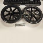 1 pora 8 colių priekinio vežimėlio rato vientisos padangos su kietais pakaitiniais ratais neįgaliųjų vežimėliams juoda