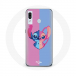 Coque pour Samsung Galaxy A20 Stitch et angel bleu rose