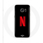 Coque pour Samsung Galaxy S6 Netflix Logo rouge fond noir