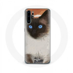 Coque pour Huawei P30 pro Siamois Noir et blanc Yeux Bleus
