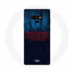 Coque pour Samsung Galaxy Note 9 Stranger Things logo Fond Bleu de la saison 2