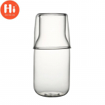 Japoni&scaron;ko stiliaus skaidrus saldainių spalvos stiklinis arbatos puodelių rinkinys Paprastas kar&scaron;čiui atsparus geriamųjų sulčių puodelis su arbatos ąsočiu vandens buteliu