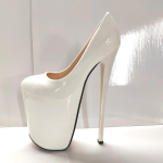 22cm Moteri&scaron;ki Sexy Sandalai Platformos apvalios pir&scaron;tinės Modelis Pole Dance Auk&scaron;takulniai bateliai Naktiniam klubui Striptizo Batai Didesnio dydžio 43 balta