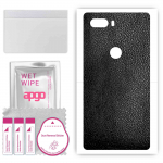apgo Protective Skin Sticker for the back compatible with ZTE nubia Z18, Wrap Film, Foil, Vinyl - Pattern Black Leather