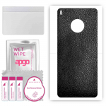 apgo Protective Skin Sticker for the back compatible with Huawei Y9a, Wrap Film, Foil, Vinyl - Pattern Black Leather