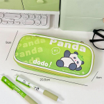 1 vienetų mielas animacinių filmų &bdquo;Panda&ldquo; pie&scaron;tukų dėklas vaikams žalios spalvos serijos &bdquo;Kawaii Panda&ldquo; pie&scaron;tukų krep&scaron;ys, didelės talpos ra&scaron;tinės reikmenų laikymo krep&scaron;ys