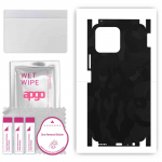 apgo Protective Skin Sticker for the back+sides compatible with Honor X8, Full Wrap Film, Foil, Vinyl - Pattern Black Camo