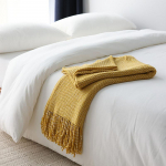 &Scaron;iaurės &scaron;alių megzta antklodė Prabangi sofos užvalkalas Pastorinta dviejų spalvų vilnonė antklodė su kutais Modernaus dizaino lovatiesė, mink&scaron;ta skara