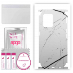 apgo Protective Skin Sticker for the back+sides compatible with Realme 9 Pro Plus, Full Wrap Film, Foil, Vinyl - Pattern White Marble