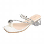 Moteri&scaron;ki Kalnų kri&scaron;toliniai auk&scaron;takulniai sandalai, platforma, &scaron;lepetės, stambūs kulnai, lengvi moteri&scaron;ki, vasariniai, kvadratiniai, atviri pir&scaron;tai, suknelės, laisvalaikio &scaron;lepetės 34 balta