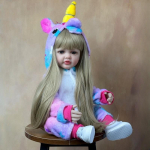 Originalus Gamintojas Mielas 55 cm pilnas silikoninis korpusas, vandeniui atsparus modeliavimas lėlė Cosplay vienaragio spalvos drabužiai Reborn mergaitės lėlės vaikams puo&scaron;ti figūriniai žaislai 55cm
