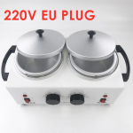 220V/ 110V Dvigubas depiliacinio va&scaron;ko &scaron;ildytuvas, tirpinimo ma&scaron;ina, parafino &scaron;ildytuvas, SPA epiliatorius, plaukų &scaron;alinimo įrankis gray