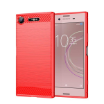 Skirtas Sony Xperia XZ1 &scaron;lifuotos tekstūros anglies pluo&scaron;to TPU telefono dėklui For Sony Xperia XZ1