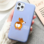 Mielas Corgi Butt Animal Puppy telefono dėklas Candy Color Blue, skirtas iPhone 11 12 13 pro XS MAX 8 7 6 6S Plus X 5S SE 2020 XR iphone 6plus 6splus