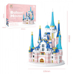 Rožinė pilis nanobloko edukaciniai žaislai Romanti&scaron;ka dovana merginai Large pink castle-947Pcs