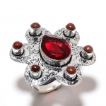 Mozambique Garnet Gemstone Handmade 925 Sterling Silver Gift Ring Size 10 b2f66