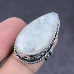 Rainbow Moonstone Gemstone Handmade 925 Sterling Silver Gift Ring Size 7.5 i1s46