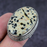 Dalmation Jasper Gemstone Handmade 925 Sterling Silver Gift Ring Size 7 o9m46