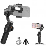 ZHIYUN SMOOTH 5S AI rankinis 3 a&scaron;ių stabilizatorius (gimbal) telefonui, vlogams, su apsauga nuo drebėjimo, įmontuotu LED juoda