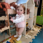 Didžiulio dydžio 26 colių miela lėlė kūdikio lėlė PIPPA Gražios princesės atgimusios mažylių lėlės, apdailintos 3D dažyta oda, mink&scaron;tu audiniu, naujagimio lėlė cloth body