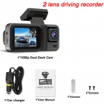 Naujos 2/3 kameros 1080P automobilio vairavimo įra&scaron;ymo įrenginys, 3 kanalų automobilinis DVR Black Box naktinio matymo vaizdo įra&scaron;ymo įrenginys, paslėptas įra&scaron;ymo įrenginys galinio vaizdo kamera 2 Channel