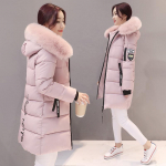 Moteri&scaron;ka žieminė kailinė apykakle su gobtuvu Ilga striukė Eleganti&scaron;ka Parka Madingi Ra&scaron;tai Užsegamos ki&scaron;enės Dizainas Ploni &Scaron;ilti Stori Moteri&scaron;ki paltai L