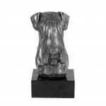 Schnauzer I - figurine on marble, covered with silver metal, handmade, brand Art-Dog