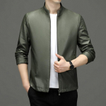 Odinė striukė vyri&scaron;ka rudens ir žiemos nauja vyri&scaron;ka stovi apykakle mink&scaron;ta odinė striukė vyri&scaron;ka laisva laisvalaikio odinė striukė M