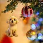 Kalėdų puo&scaron;mena &scaron;unims: Linksmas Flound spausdintas akrilu individualizuotas vidaus ir lauko dekoravimas, kūrybingas kalėdinis papuo&scaron;imas &scaron;unų entuziastams One Size