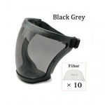 Viso veido kaukė su filtrais Galvos dėvėkite apsauginius akinius Daugkartinio naudojimo nuo rūko dulkių nepraleidžianti kaukė nuo purslų HD apsauginiai akiniai