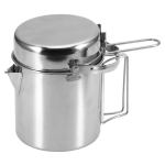 1L nerūdijančio plieno virdulys ne&scaron;iojamas lauko stovyklavimo kuprinės puodas Long handle
