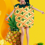 Vaisių kostiumo rekvizitai Mielas rinkinys Ananasas vakarėliui, festivaliui, vaidinimui beige