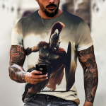 &bdquo;Sparta Graphic Tee&ldquo; vyri&scaron;ki mar&scaron;kinėliai vyrams Drabužiai, dideli mar&scaron;kinėliai, vyri&scaron;ki mar&scaron;kinėliai, 3D spausdinimas, vasaros vir&scaron;utiniai drabužiai, kasdieniai trumpomis rankovėmis gatvėje S