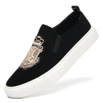 Madingi prabangūs vyri&scaron;ki slip-on platforminiai board batai Dizainerio mink&scaron;to padėklo kasdieniai lauko vyri&scaron;ki sportbačiai Madingi siuvinėti vyri&scaron;ki loaferiai 42 black