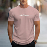 Vyri&scaron;ki vasaros paprasti kvėpuojantys trumpomis rankovėmis apvaliomis kaklo mar&scaron;kinėliai su spausdintomis raidėmis Top Fashion Street Photo temperamento mar&scaron;kinėliai S