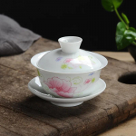 Balto porceliano gai wan arbatos rinkinys Bone China arbatos rinkiniai Gražus ir paprastas virdulysDehua gaiwan arbatos porcelianinis puodų rinkinys kelionėms