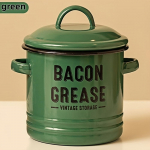 Vintažinis emaliuotas aliejaus indas su dangteliu, didelės talpos aliejaus laikymo indas, kaimi&scaron;ka virtuvės dekoracija, namų dekoracija, indas aliejui, puiki dovana virtuvei