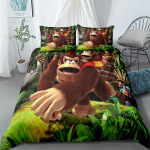 Beždžionė Animacinis personažas Donkey Kong Antklodės užvalkalų komplektas Karali&scaron;kojo, Karalienės, Dvigulio, Pilno, Dvigulio, Viengulio dydžio patalynės komplektas 140x200cm 3pcs