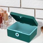 Fingerprint Lock Jewelry Box for Keepsakes And Trinkets on Desk Single Layer rožinė