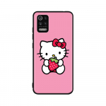 KT67 Hello Kitty animacinis dėklas, skirtas Samsung A04 A14 A23 A34 A54 M23 M33 M52 M53 Realme 10 9 C30S C35 C55 VIVO Y02S Y21 Y33S Y51 X80 Pro skaidrus dangtelis Samsung J8 2018 žalia